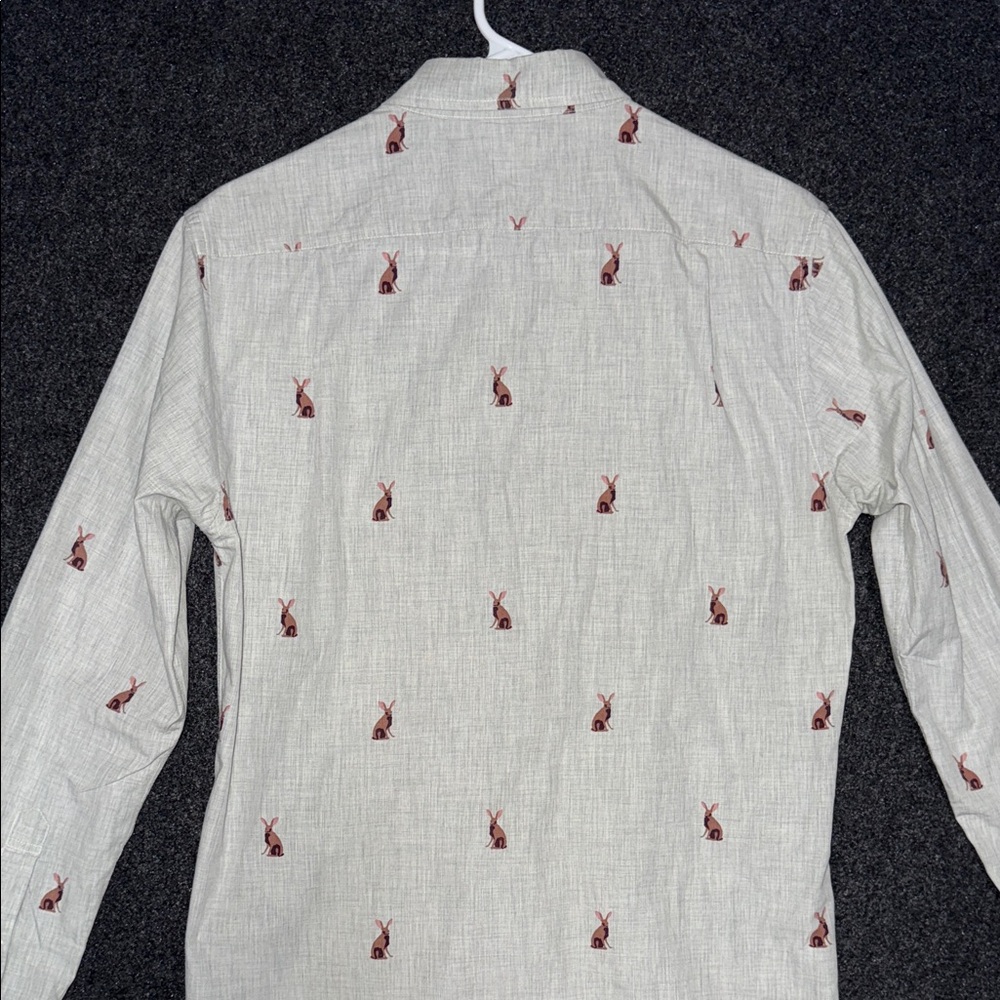 Bonobos  Rabbit Light Gray Shirt with Red Pattern - Picture 6 of 6